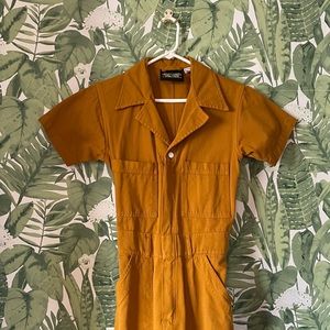 Big Bud Press Spicy Mustard Short Sleeve Jumpsuit